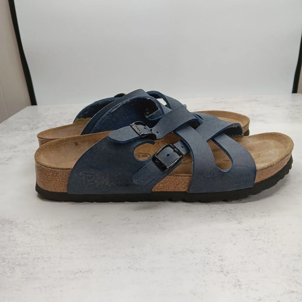 Birkenstock Blue Cross-Strap Sandals - Picture 4 of 10